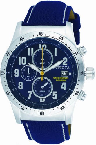 Invicta Military Chronograph Stainless Steel Blue Dial Mens Watch 1317