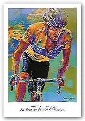 Lance Armstrong - 7X Tour de France Champion by Malcolm Farley 16.75"x23" Art Print Poster