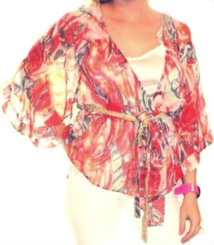 Karlie Colorful Kimino Style Fashion Top/Blouse - Includes Slip (Small)