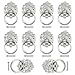 TOVOT 10 pcs Dresser Drawer Cabinet Door Ring Head Pulls Antique Lion Head Pulls Knob (Silver)