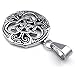 KONOV Mens Womens Celtic Knot Stainless Steel Pendant Necklace, Black Silver, 24 inch Chain