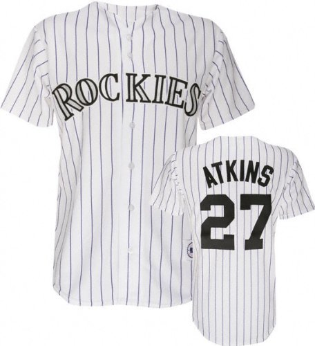 Buy Garrett Atkins Colorado Rockies Home White Purple Youth MLB Replica Jersey