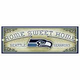 NFL Seattle Seahawks 6-by-17 Wood "Home Sweet Home" Cross Stitch Sign
