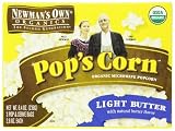 Newmans Own Organics Pops Corn Organic Microwave Popcorn, Light Butter, 3-Count Boxes (Pack of 12)