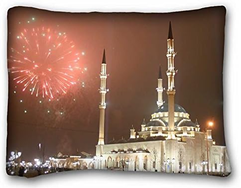 Generic Personalized ( City salute mosque formidable Islam chechnya ) Popular 20x26 inch One Side Pizza Rectangle Pillowcase suitable for King-bed PC-Bluish-51810