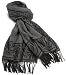 V Fraas Women's Cashmink Zebra Border Wrap,Black,20x80