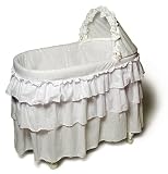 Burlington Baby Full Skirt Bassinet Liner Eyelit, White
