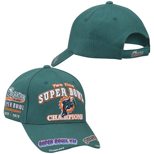 Reebok Miami Dolphins Super Bowl Champions Commemorative Cap Adjustable