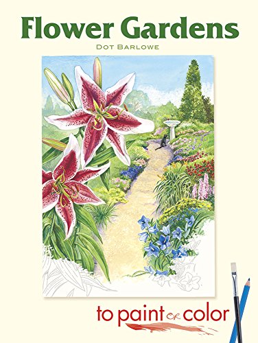 flower gardens to paint or color dover art coloring book