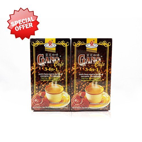 2 Boxes Gano Cafe 3-in-1 By Gano Excel USA Inc. - 40 Sachets