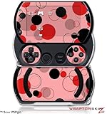 PSPgo Skin and Screen Protector Kit - Lots of Dots Red on Pink fits Sony PS ....