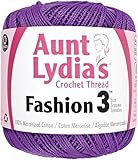 Coats Crochet Aunt Lydia's Fashion Crochet, Cotton Size 3, Purple