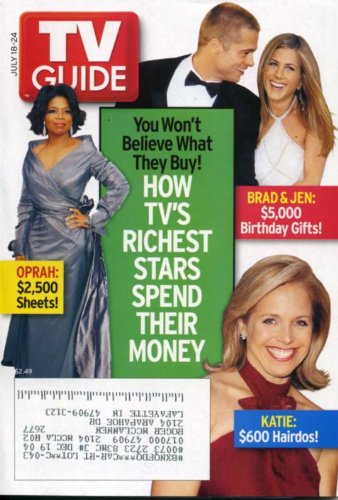 TV Guide July 18, 2004 Oprah, Brad Pitt & Jennifer Aniston, Katie Couric, Catwoman