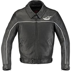Alpinestars JD-1 Men's Leather Street Bike Motorcycle Jacket - Black
