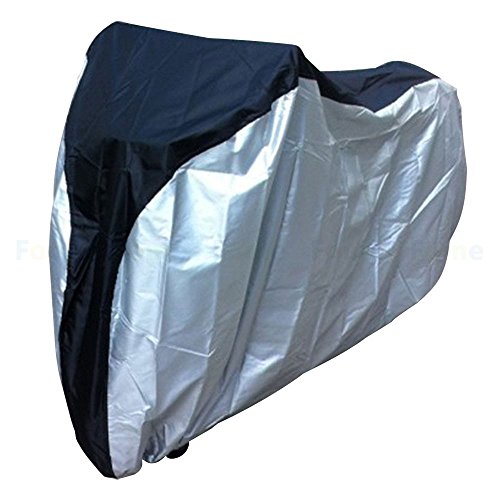 Bike Cover, FOME 190T Heavy Duty Bicycle Waterproof Outdoor Bike Bicycle Cover 78.74*27.56*43.3in Silver with Black (Size XL) + FOME GIFT