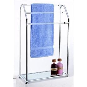 3 Bar Towel Rack with Bottom Shelf (Chrome) (34
