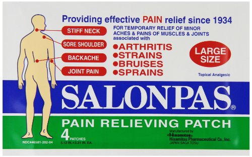 Salonpas Pain Relieving Patch, Large, 4 Count (Pack of 25)