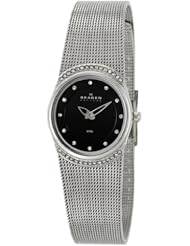 Skagen Womens O686XSSSB Quartz Black Dial Stainless Steel Watch