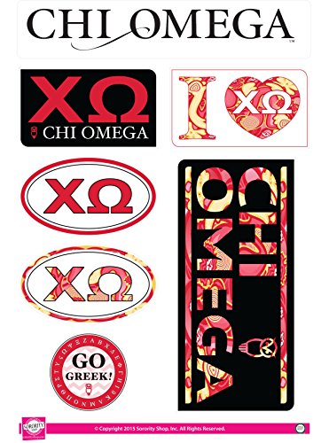 Chi Omega Sticker Sheet - Lifestyle Theme. 8.5