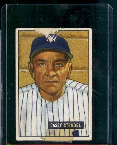 1951 Bowman Casey Stengel #181 New York Yankees Baseball Card -Shipped In Protective ScrewDown Case!