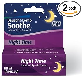 Bausch & Lomb Advanced Relief Preservative Free Night Time Lubricant Eye Ointment,3.5g Tubes (Pack of 2)