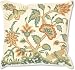 Eastern/Asian/Oriental Fantasy Garden of Magical Flowers with Birds Embroidered on White Accent Pillow Free Shipping!