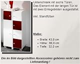 Bad Unterschrank Front Rot-Weiss - Korpus Weiss