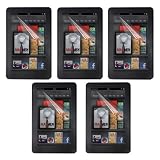 Premium 5 packs of Clear Screen Protector for Amazon Kindle Fire 7
