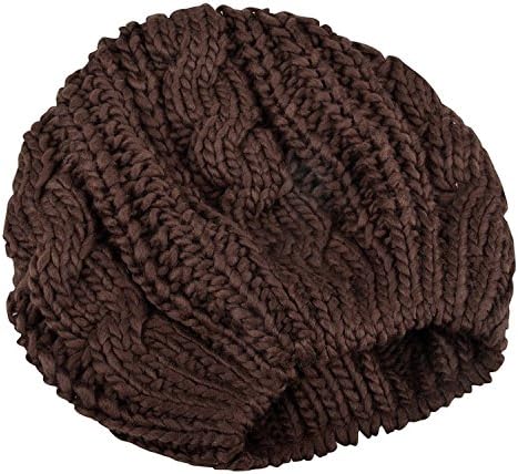 Theo&Cleo Black Women Beret Knit Crochet Beanie Hat