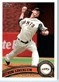 2011 Topps Baseball Card # 590 Tim Lincecum - San Francisco Giants - MLB Trading Card (Series 2) in a Protective Screwdown Case