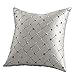 Sanwood Home Sofa Bed Decor Multicolored Plaids Throw Pillow Case Square Cushion Cover (Silver Grey)