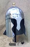 Arthurian helmet helm with brass top knot LARP SCA