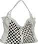 Oversized Dual Weave Satchel - Off White & Black, Brown or Purple