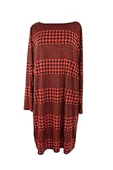 Plus Size Houndstooth Print Polyester  Dress