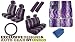 Animal Print Auto Car Truck Set Purple Leopard 18pc Seat Covers Front & Back Lowback, Back Bench, Steering Wheel & Seat Belt Covers, Front & Rear Floor Mats & Bonus Detailing WashMitt