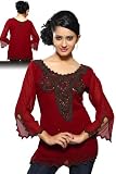 Maroon colored georgette Kurti with antique style beadwork.