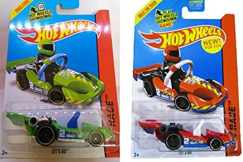 Hot Wheels 2014 Track Aces Let's Go Variant Set #165/250 Red & Green (Lego Character Compatible)