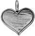 Amate Studios Designer-Feets Mini Heart Base, 1/Pkg, Silver Overlay 29 by 23mm