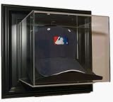 Case-Up Baseball Cap Display Case with Black Frame and Engraved Team Logo