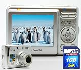 SVP DC-836-Silver 8MP 3x Optical Zoom 2.4 LCD Digital Camera (1GB SVP High Speed SD Memory Card Included)