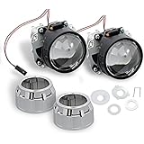 Nilight&reg; 2.5" Mini HID Bixenon Projector Lens for H1 Bulb Car Gift:chrome Shround
