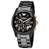 Emporio Armani Mens AR1410 Ceramic Black Chronograph Dial Watch