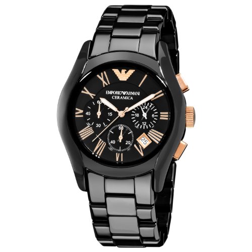 ARMANI - AR1410 - Montres Homme - Quartz-Chrono - Noir - Bracelet Ceramique Noir ARMANI - AR1410 - Montres Homme - Quartz-Chrono - Noir - Bracelet Ceramique Noir