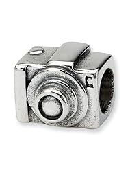Sterling Silver Reflection Beads Collection Camera Bead Charm 4mm Hole (fits 3mm European Style Charm Bracelets)