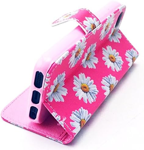 iPhone 5 5S Case,LittleMax(TM) PU Leather Wallet Cover Case [Perfect Fit] Colorful Painting Kickstand Flip Case for iPhone 5 5S with Cleaning Cloth,Stylus Pen,Screen Protector (Daisy)