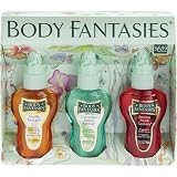 Body Fantasy Cucumber Melon,Sexy Musk , Vanilla 1.7 oz Body Spray Gift Set