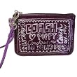 Coach Amethyst Purple Patent Leather Poppy Wristlet Wallet 42868