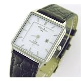 New Philip Persio Mens Croc Leather Date Dress Watch by Philip Persio