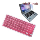 Premium Pink Soft Silicone Keyboard Skin Cover + 13.3 inch Clear screen Protector for Apple Macbook/Air 13.3 inch Laptop