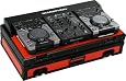 Marathon Flight Ready MA-CDJ10V2Blkred Red - Black Series - Coffin Holds 2X Small Format CD Players: Pioneer CDJ-400 + 10-Inch Mixer: Pioneer DJm400